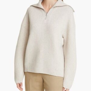 Vince Cream Ribbed Turtleneck Sweater